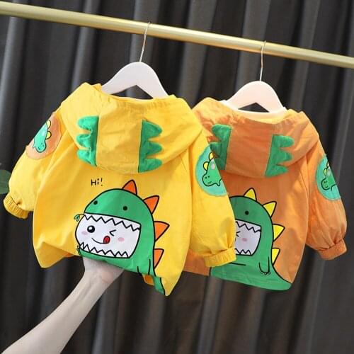 Baby boys' jackets spring autumn and winter 1-4 years old Cartoon print dinosaur jacket baby jacket kids coats