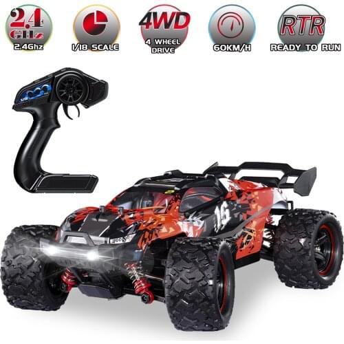 HOSPEED HS18423 RC Car 2.4Ghz 1:18 Off Road RC Trucks 4WD 60KM/H Brushless Racing Climbing Vehicle with Light Toy for Kids Adult