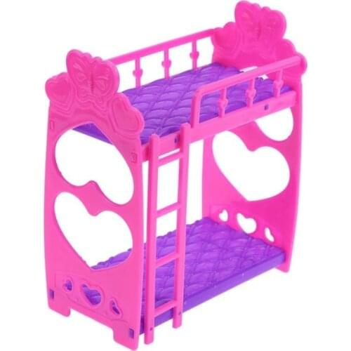 Mini Play House Plastic Bed for Barbie Doll Accessories Kelly Pretend Bed Detachable Toys for Girls Doll Toy Bed Accessories