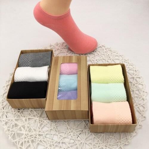 Fashion Womens Cotton Sock Slippers 3PCS/LOT Candy Korean Cute Kawaii Womens Socks Slippers High Quality Gift Lady Sock