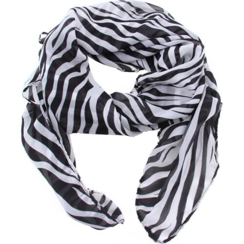 Fashion Womens Zebra Animal Print Scarf Long Big Striped Chiffon Scarf Shawl Shawl
