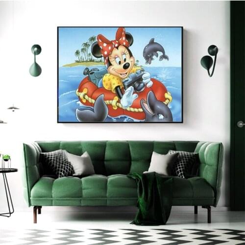 Disney Full Diamond Painting Mickey Taking Pictures Embroidery Diamond Mosaic Painting Childrens Home Decor Cross Stitch Kits