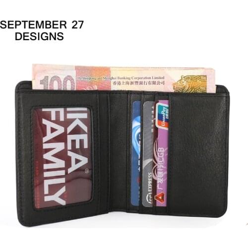 New Men Mini Wallets Genuine Leather Small Clutch Bag 100% Cowskin Bifold Purses High Quality Slim Money Bag Credit Card Wallet