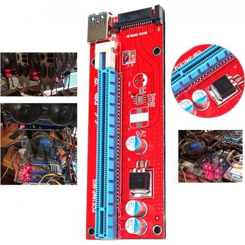 Wholesale USB 3.0 PCI-E pci e Riser Express 1X 4x 8x 16x Extender Riser Adapter Card SATA 15pin Male to 6pin Power Cable райзер