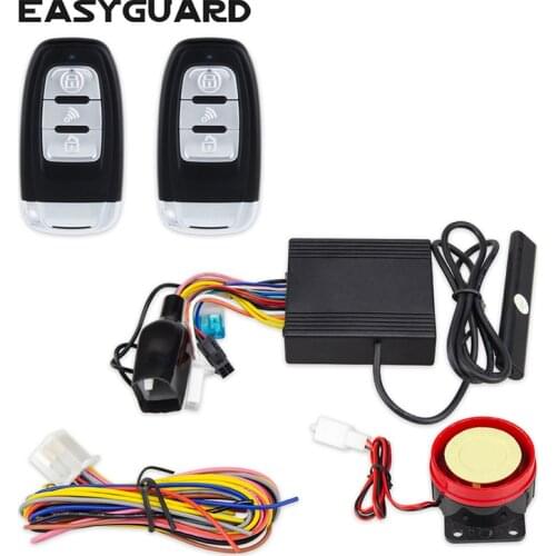 EASYGUARD pke passive keyless entry motorcycle alarm system security universal remote start stop shock sensor