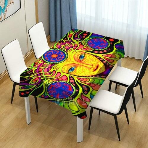 The Psychedelic Mandala Design Tablecloth For Dinner Table Decor