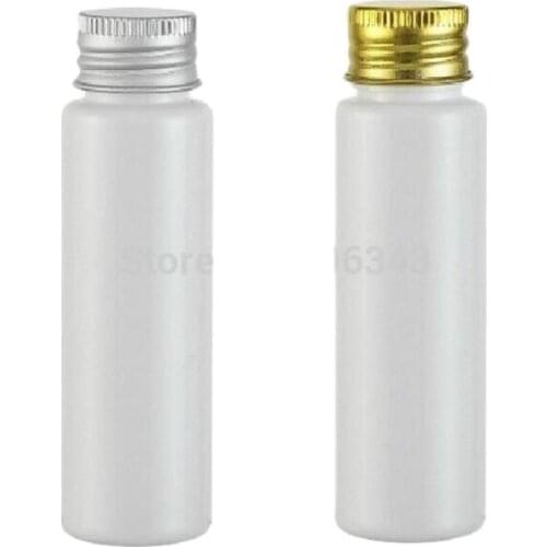 30ml white plastic PET bottle ,toilet water bottle,lotion bottle with silver/gold aluminum lid
