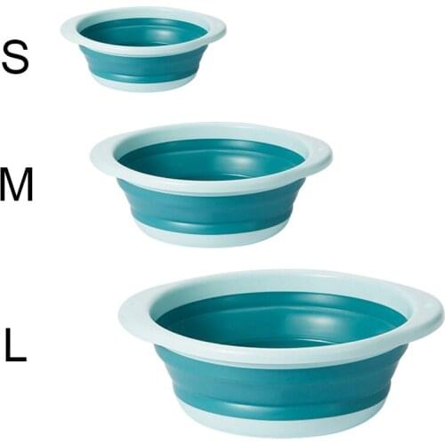 Portable Folding Bucket Camping Washbasin Basin Silicone Collapsible Fishing Car Wash Cleaning Supplies