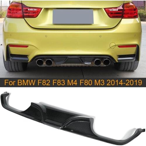 Carbon Fiber/ Black FRP Rear Bumper Diffuser for BMW F80 M3 F82 F83 M4 Standard Convertible 2014-2019 Rear Bumper Diffuser Lip