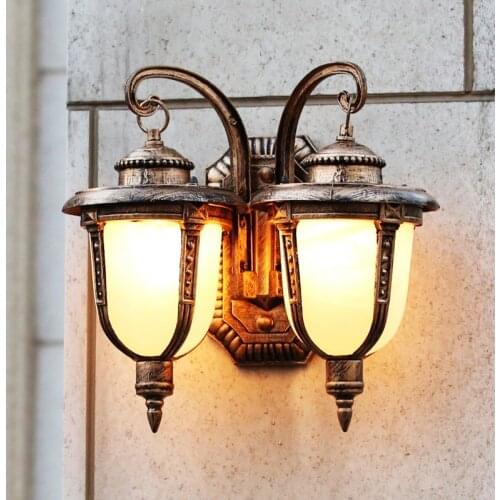 Outdoor Wall Lamp European style double head waterproof sconce lamp garden villa decoration vintage balcony porch Lamp