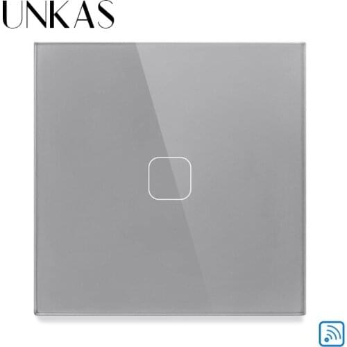 UNKAS 1/2/3 Gang EU/UK Standard RF433 Remote Control Wall Touch Switch,Wireless Remote Control Light Switch