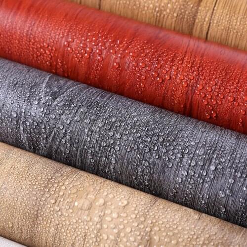 Thicken Wood Grain Stickers Cabinet Wardrobe Wooden Door Vinyl Furniture Sticker Waterproof Moisture-Proof Wallpaper Wallpapers