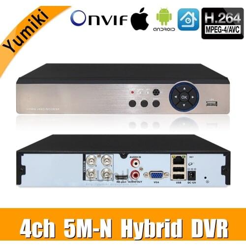 5 in 1 4ch*5M-N/4M-N AHD DVR CCTV Video Recorder 1080N Hybrid DVR For Analog AHD CVI TVI IP cameras XMEYE P2P with front USB