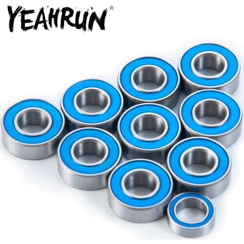 YEAHRUN 10Pcs Wheel Hub Sealed Bearing Kit for Tamiya Lunchbox 1/10 RC Crawler Car Upgrade Parts Accessories
