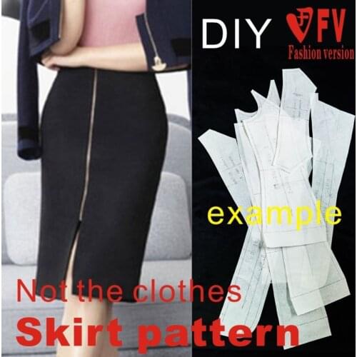 Half skirt pattern womens self-cultivation package skirt short skirt clothing cutting design drawing BBQ-34