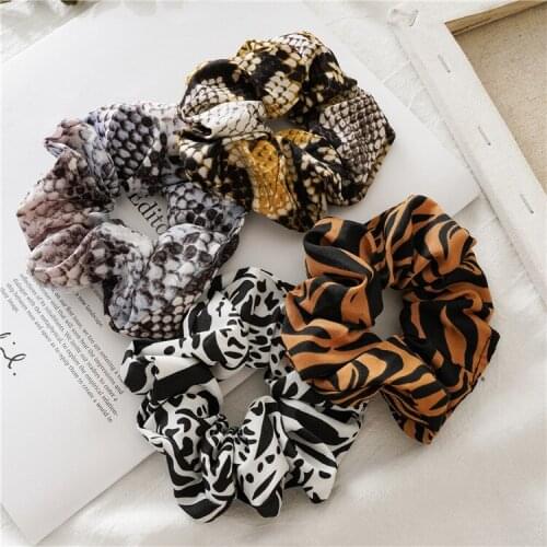 New Fashion Wild Leopard Snake stripe Elastic Hair Bandanas Women Hair Scrunchie Rubber Bands Headbands Lady Hair Accessories