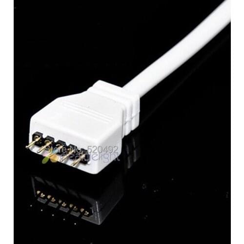 10PCS 5 pin Male LED Connector With 15cm length Cable Cord For 5050 RGBW RGBWW LED Strip To Controller Free Shipping