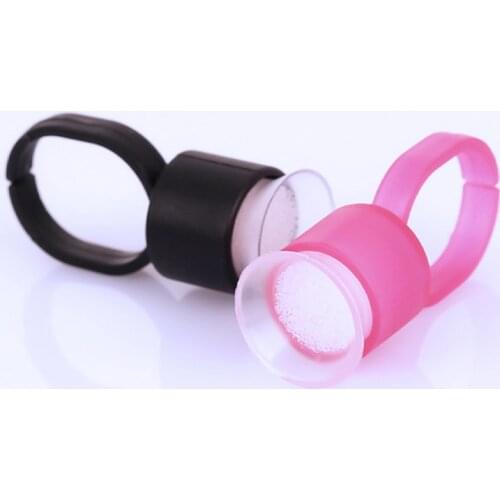 100pcs Tattoo Ink Ring Cups Glue Cap with Sponge Microblading Pigment Cup Tattoo Tool Holder Permanent Makeup Accessories Supply