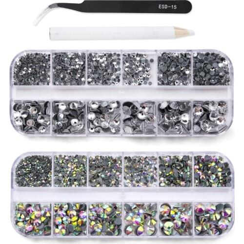 2 Tools Plus 4000pcs Hot Fix Rhinestones With Hotfix Crystal Glass Iron On Rhinestones for Wedding Dress