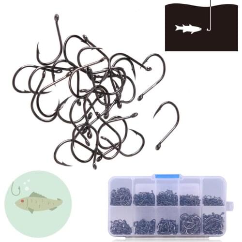200-600pcs Fishing Jig Hooks Hole Owner Fly Fishing Tackle Box Carbon Steel Fishhooks Anzol Tungsten Jigs Swivel Gamakatsu Hook