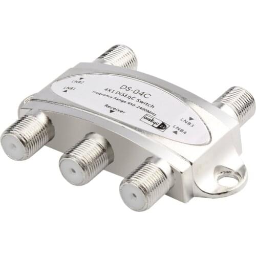 4 in 1 4 x 1 DiSEqc 4-way Wideband Switch DS-04C High Isolation Connect 4 Satellite Dishes 4 LNB For Satellite Receiver