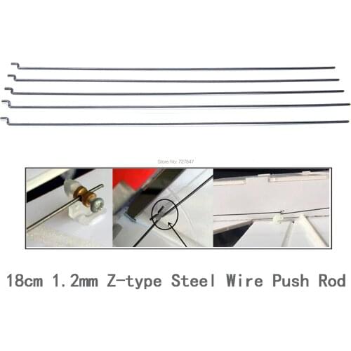 5pcs/lot 20.3cm 1.2mm Z-type Steel Wire Push Rod Push Pull Rod Pushrod For SU27 KT Board RC Airplane aircraft