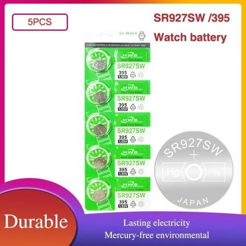 5pcs/lot maxell 100% Original 395 SR927SW 399 SR927W AG7 LR927 1.55V Silver Oxide Watch Battery Watch Battery MADE IN JAPAN