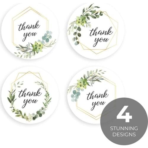 500 sheets/roll 4 types of flowers thank you sticker label Christmas gift decoration stationery sticker#17