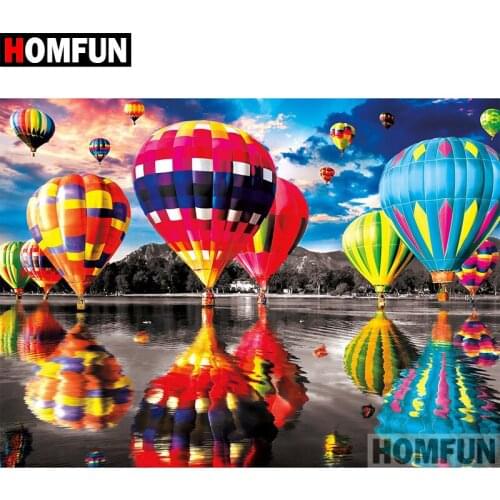 HOMFUN 5D DIY Diamond Painting Full Square/Round Drill "hot air balloon" Embroidery Cross Stitch gift Home Decor Gift A07921