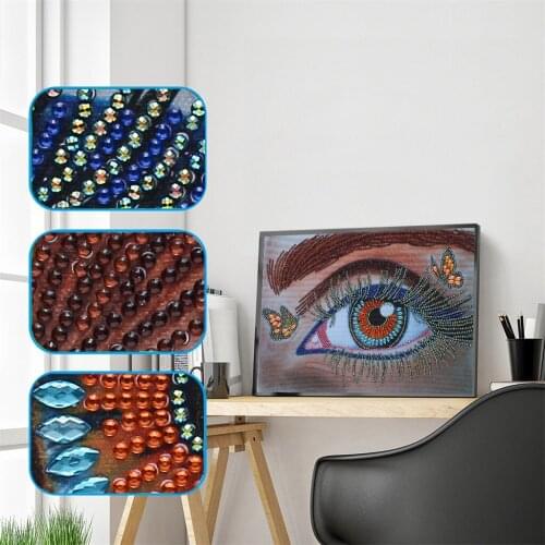 5D DIY Special Shaped Diamond Painting Eye Diamond Embroidery Cross Stitch Art Kit 3D Woman Eyes Home Wall Decoration Crafts