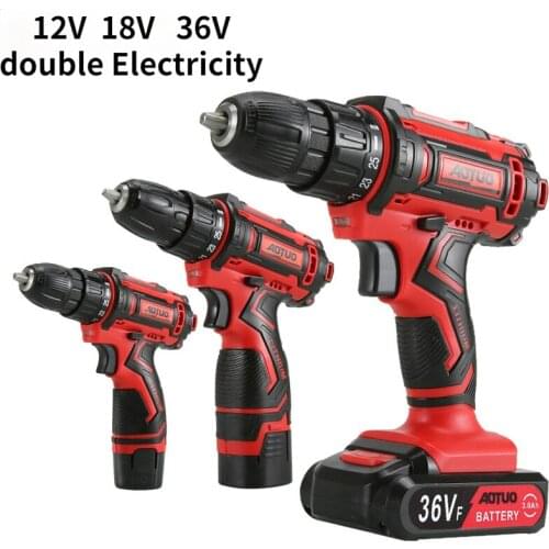 NEW 12V 18V 36V cordless electric drill electric screwdriver mini wireless power driver DC lithium ion battery electric drill