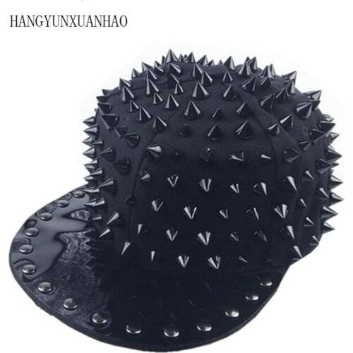 Wholesale spiked Punk Hip Hop Caps Devil Monster Dental Acrylic Bone Snapback Hats Rivet Baseball Cap Women Men Sun Hat