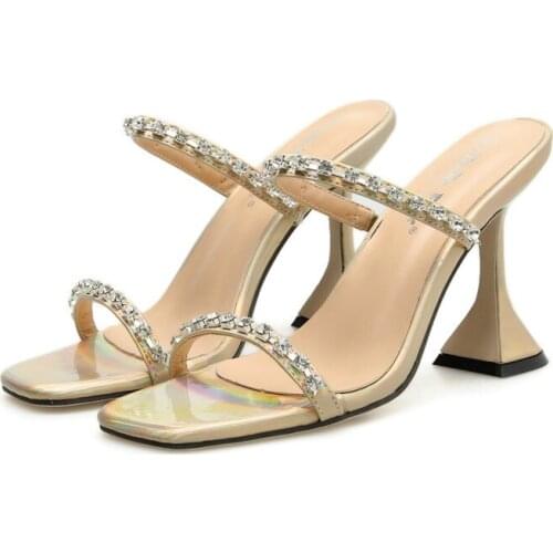 Woman sandals summer new burst womens wine glass generous top heel slippers high heels sandals women