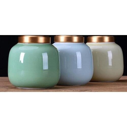 Celadon Tea Caddy Tea Box Tea Storage for Kungfu Tea Can For Tea Ceremony Accessories for Friend Christmas Gift