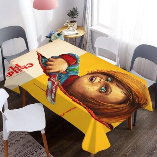 Table Cover Chucky Toy Childs Play Movie Pattern Coffee Tablecloth Picnic Table Cloth Birthday Party Dinner For Home Decoration