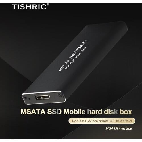 TISHRIC Hdd Case Usb 3.0 To M-SATA 8 TB External Hard Drive Case For Hard Drive Box Hard Disk Case High Speed Hdd Enclosure