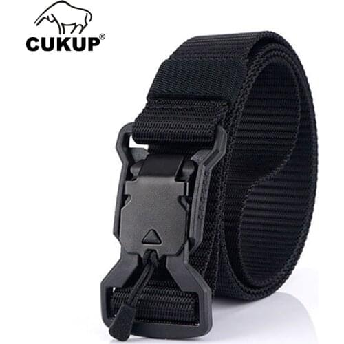 CUKUP 2020 New Design Good Quality Nylon Belts for Unisex 125cm Size Hard Magnetic Buckle Belt 3.0cm Width Accessories CBCK202