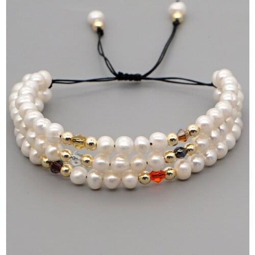 Go2Boho Boho Jewelry Freshwater Pearl Bracelet Femme Perlas Pulsera Beach Pearls Braclets Adjustable Rope Multilayer Bracelets