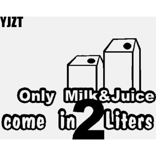 YJZT 13.5CM*8.8CM Interesting Vinyl Interesting Only Milk And Juice Come In 2.0 Liters Decal Car Sticker C11-2003