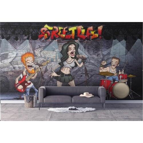 Custom mural on the wall 3d photo wallpaper Rock life fashion music home decor living room wallpaper for wall 3 d in rolls