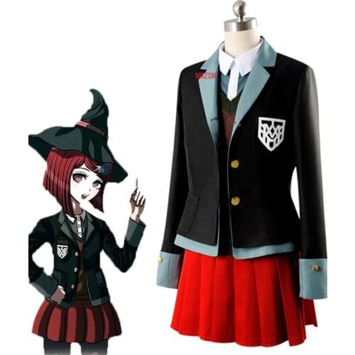 Danganronpa 3 Yumeno Himiko Cosplay Costume For Women Men Halloween Costumes Jacket+shirt+vest+skirt Full Set Wig Hat