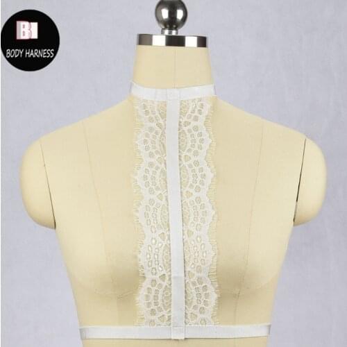 Lace choker harness - lingerie -body harness-lace cage bra-sexy lingerie-bondage lingerie-body harness bra WO0358