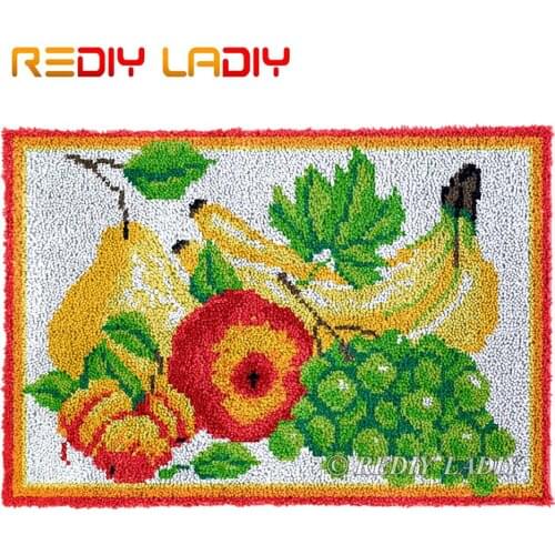 Latch Hook Rug Still Life Fruits Chunky Yarn Tapestry Kits DIY Carpet Rug Knitted Floor Mat Crochet Cushion Art & Crafts 85*58cm