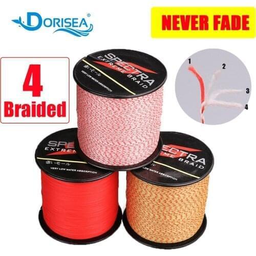 DORISEA "NEVER FADE" Spotted Color 4 Strands 100M 300M 500M 1000M 2000M PE Multifilame Braided Fishing Line 6-100LB Fishing Wire