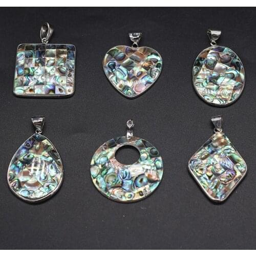 Hot Selling Natural Abalone Shell Pendant Cross Rhombus Seashell Beach Charms for Jewelry Making DIY Necklace Wedding Decor