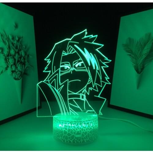 My Hero Academia Anime LED Night Light Denki Kaminari Table Lamp for Bedroom Decor Birthday Gift Manga My Hero Academia 3D Light