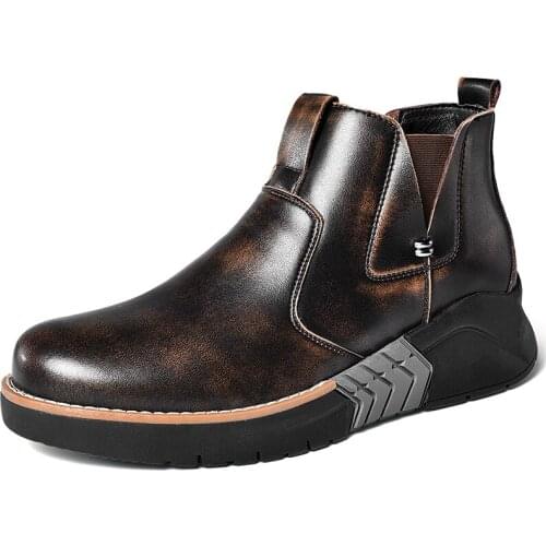 Men Genuine Cow Leather Classical Shoes Westem Quality Tough Cowboy Boots