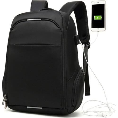 Anti Theft Laptop Backpack Men Water Resistant Oxford Backpack Travel Computer Bag USB Charging Port College Student Travel Bag