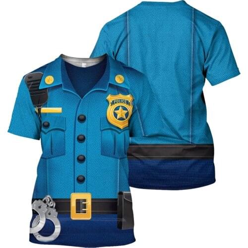 PLstar Cosmos 3DPrint Newest Cosplay Art Police Warrior Unique Man/Woman Harajuku Streetwear Casual Funny T-Shirt Short Sleeve 1