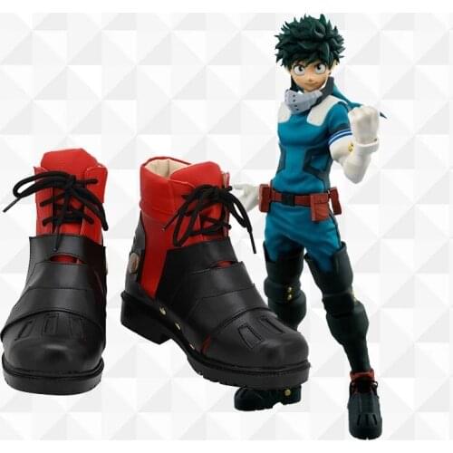 My Hero Academia Boku no Hiro Akademia Izuku Midoriya Short Green Ombre Heat Resistant Cosplay Wig Shoes